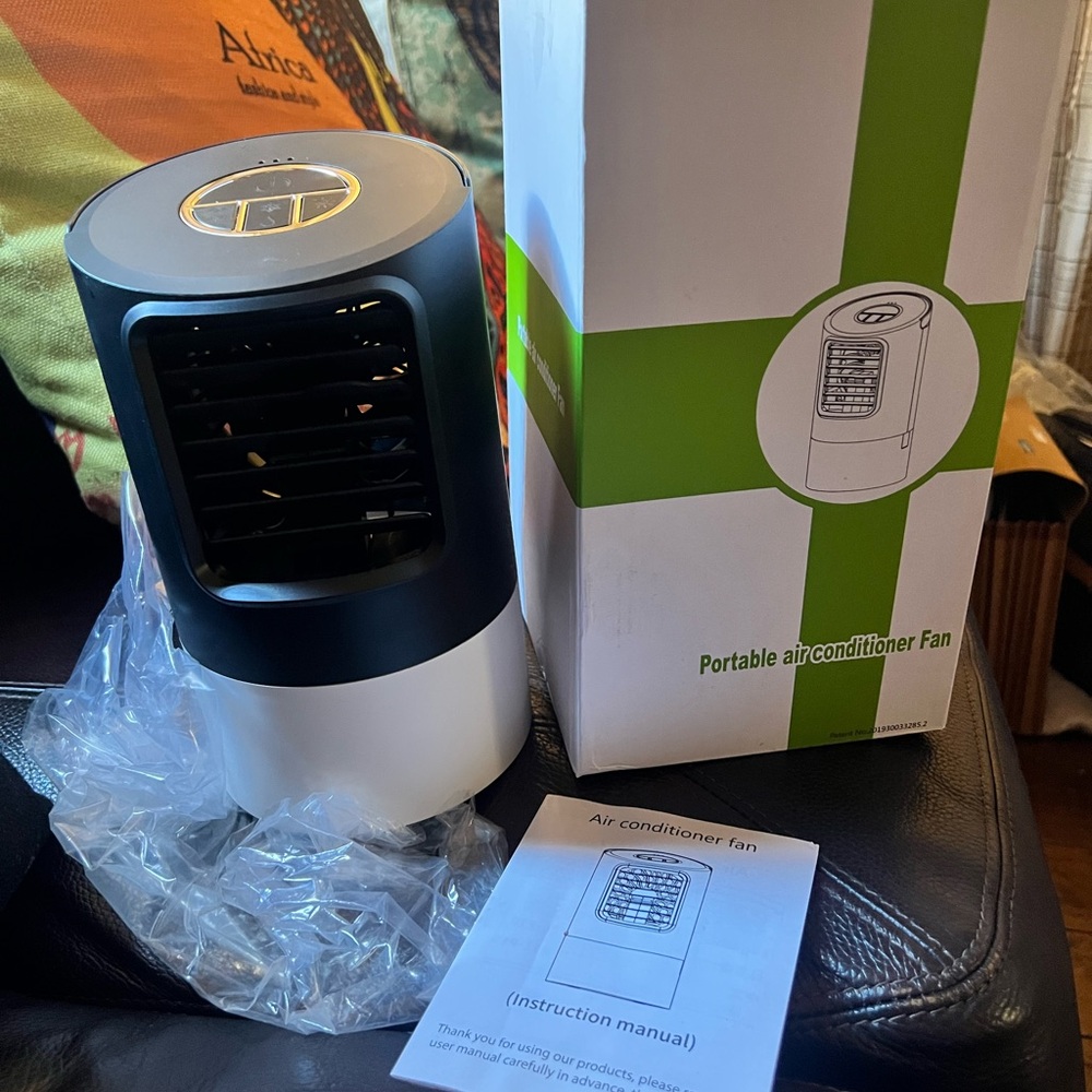 Portable Air Conditioner Fan - Black and White